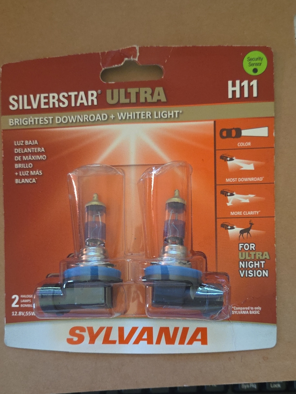 Sylvania SilverStar Ultra H11 Replacement Headlight Bulbs - White/Blue